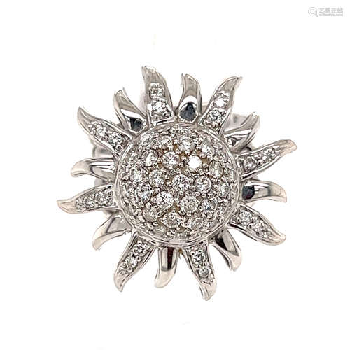 18k Diamond Sun Ring