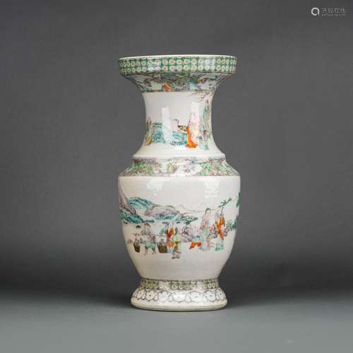 A CHINESE FAMILLE ROSE 'FIGURAL' BALUSTER VASE