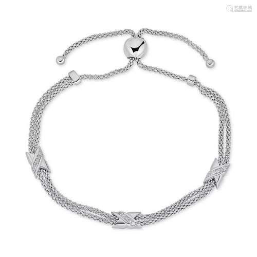 A DOUBLE ROW DIAMOND BRACELETS