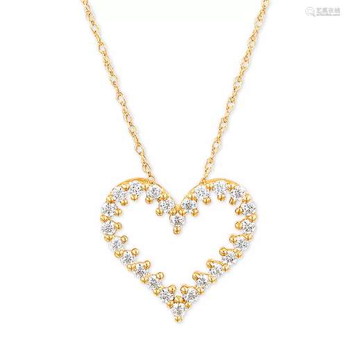 DIAMOND HEART PENDANT NECKLACE IN 10K GOLD