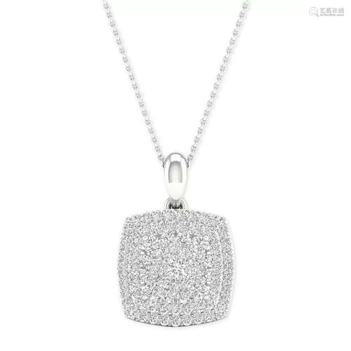 DIAMOND SQUARE CLUSTER PENDNAT NECKLACE