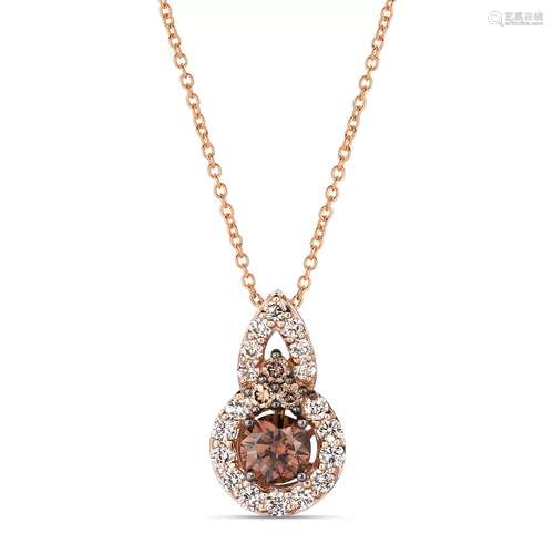 DIAMOND PENDANT NECKLACE IN 14K ROSE GOLD