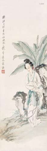 徐操(1899-1961) 蕉阴仕女