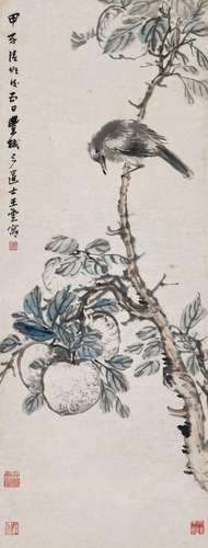 王云(1888-1934) 橘熟引雀来