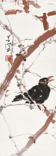 杨善深(1913-2004) 紫竹八哥