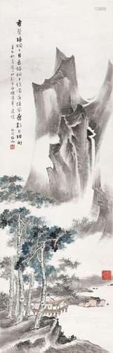 申石伽(1906-2001) 秉烛夜读