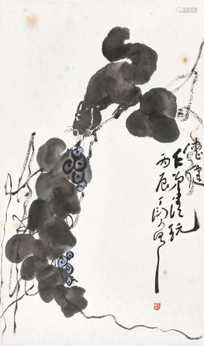 丁衍庸(1902-1978)  葡萄松鼠