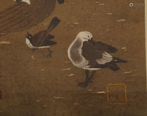 五代 黄居寀 珍禽图 绢本立轴