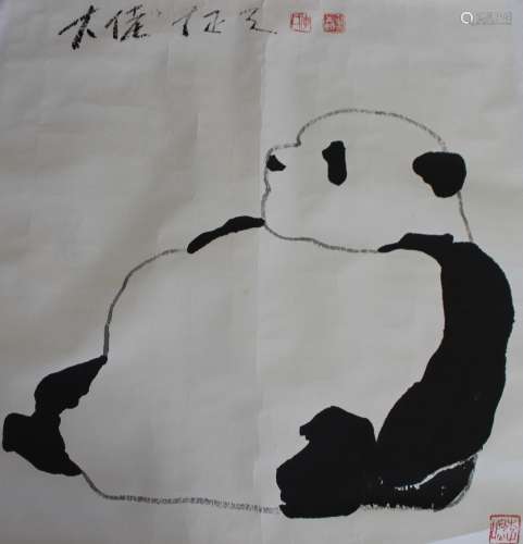 李正千款《熊猫图》
