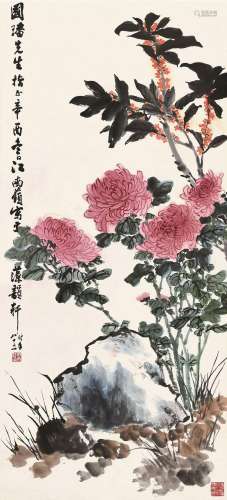 江南苹 辛酉（1981）年作 富贵牡丹