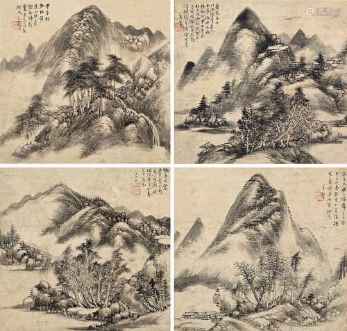 吕养泉 甲子（1864）年作 秋山深静