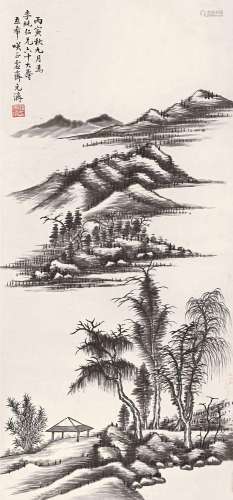 庞元济 （1864-1949） 丙寅（1926）年作 青山云溪