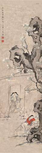 王素 辛酉（1861）年作 园中小憩