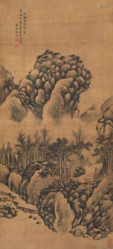 湛畗 （清） 庚申（1740）年作 茂林山居图
