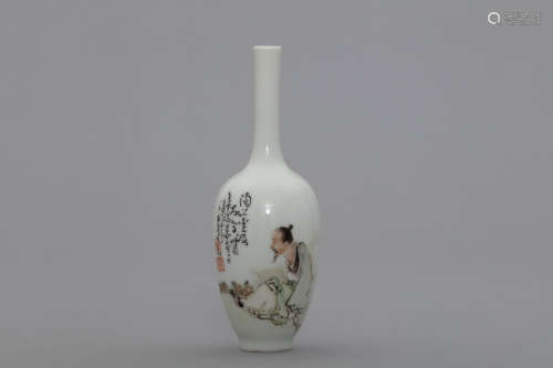 Minguo Period figured porcelain vase