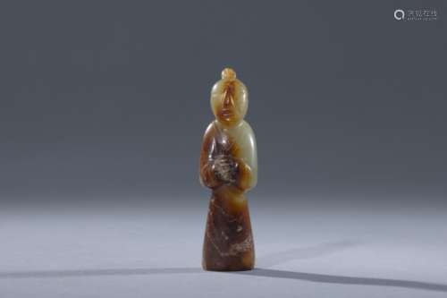 Han Hetian jade attendant-figure