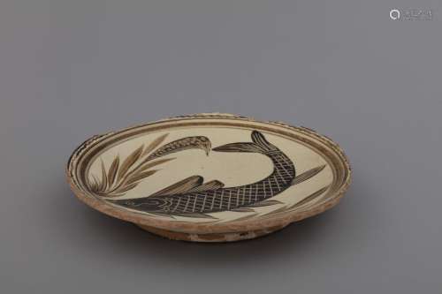 Jin Cizhou fish ceramic plate