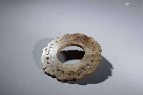 Han Hetian jade carved donut