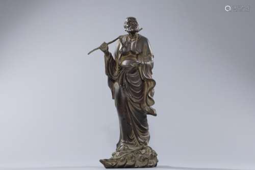 Qing bronze Dharma getting across the sea