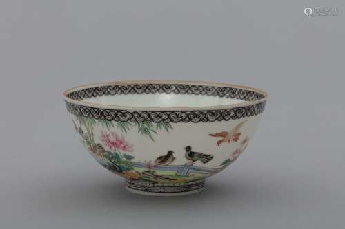 Minguo eggshell porcelain with plants and birds