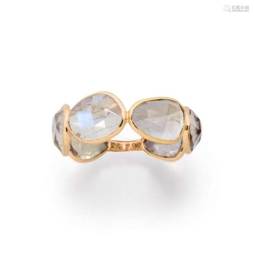 A moonstone and eighteen karat gold ring