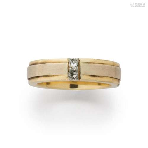 A diamond and fourteen karat gold ring