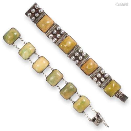 A group of hardstone bracelets