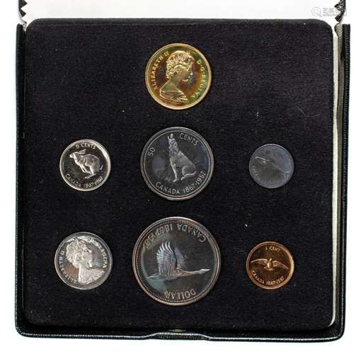 1967 Canada cased 7 coin set (Proof Like) including gold $20...