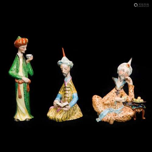 (Lot of 3) Herend porcelain Persian figures