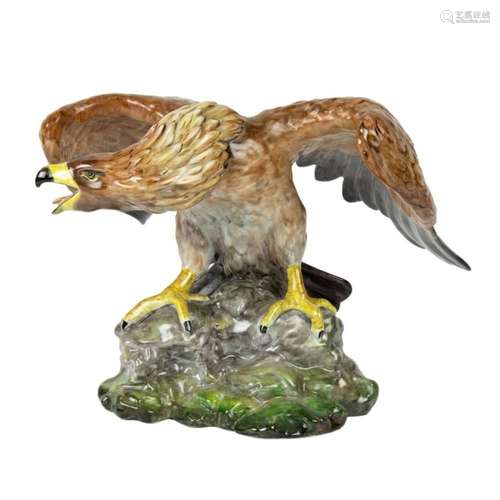 A Limoges porcelain model of an eagle