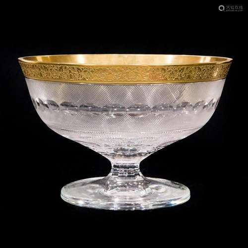 A Moser gilt decorated cut glass Splendid center or punch bo...