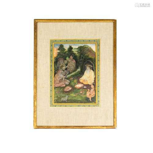 An Indian miniature painting, early Mughal School, attribute...