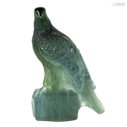 A Daum pate de verre glass model of Chasse Royale eagle