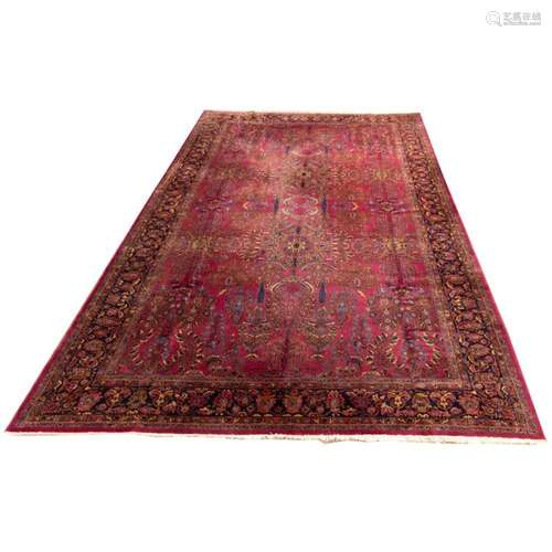 A Persian Sarouk carpet, 16 4" x 9 8"