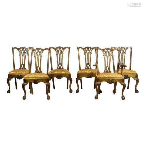 (Lot of 6) Chippendale style dining chairs 19th century