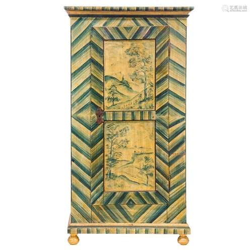 A French Alps paint decorated armoire 18th century