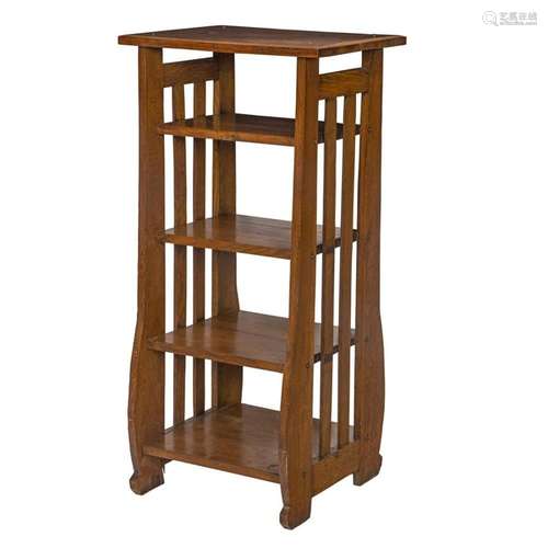 An Arts and Crafts quartersawn oak magazine stand circa 1910