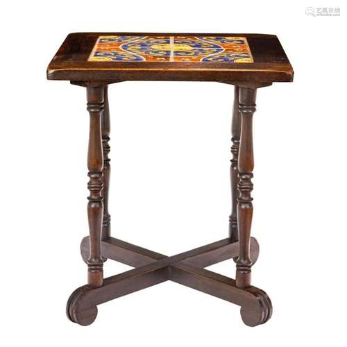 A Spanish Revival tile top table circa 1920