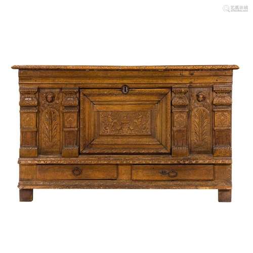 An Italian Renaissance style oak cassone