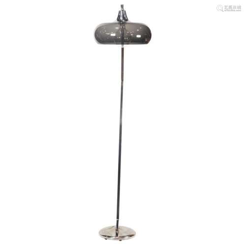 A Modern chrome floor lamp