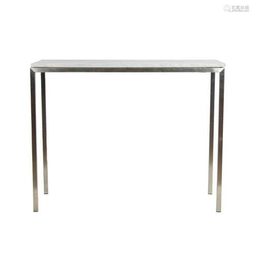 A Contemporary marble top console table