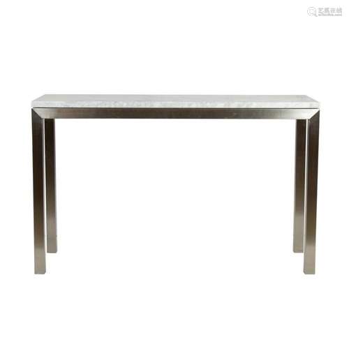 A Contemporary marble top console table