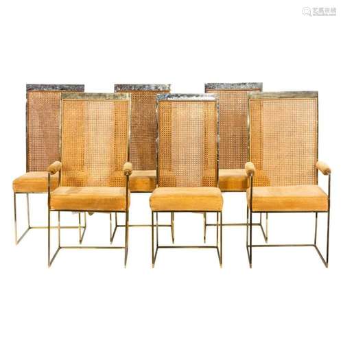 Milo Baughman, High Back Dining Chairs, set of seven