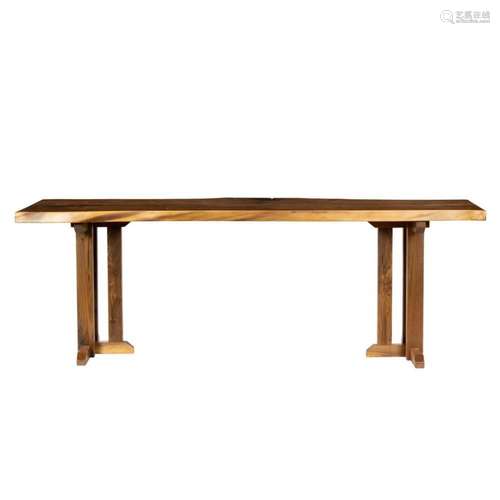 A single slab studio style dining table, in the manner of Na...