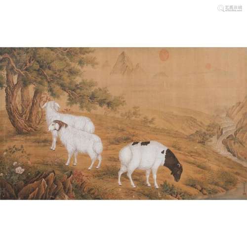 After Lang Shining (1688-1766) - Three Rams