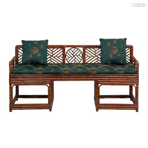 Chinese bamboo settee