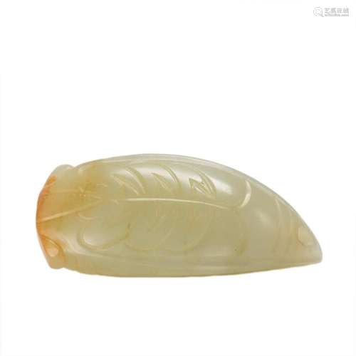 Chinese russet white jade  cicada  toggle