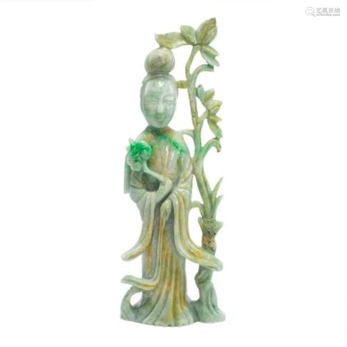 Chinese jadeite figure of celestial maiden