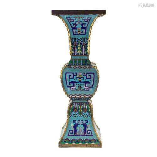 Chinese cloisonne enamel vase