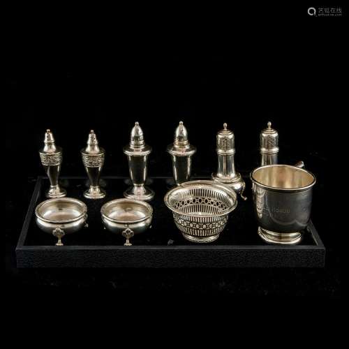 (Lot of 10) Sterling table articles: a Gorham reticulated su...